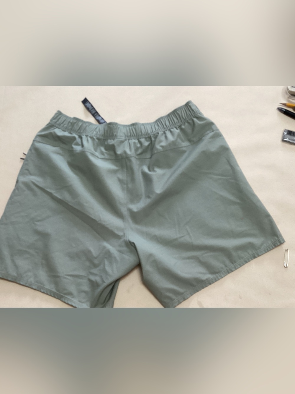 Vuori Men's Sage Green Athletic Shorts - Picture 3 of 4